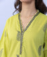 Women's Pret Cambric Embroidered Green Straight Shirt